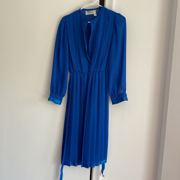 ZiZi petites Vintage blue dress - Picture 9 of 11